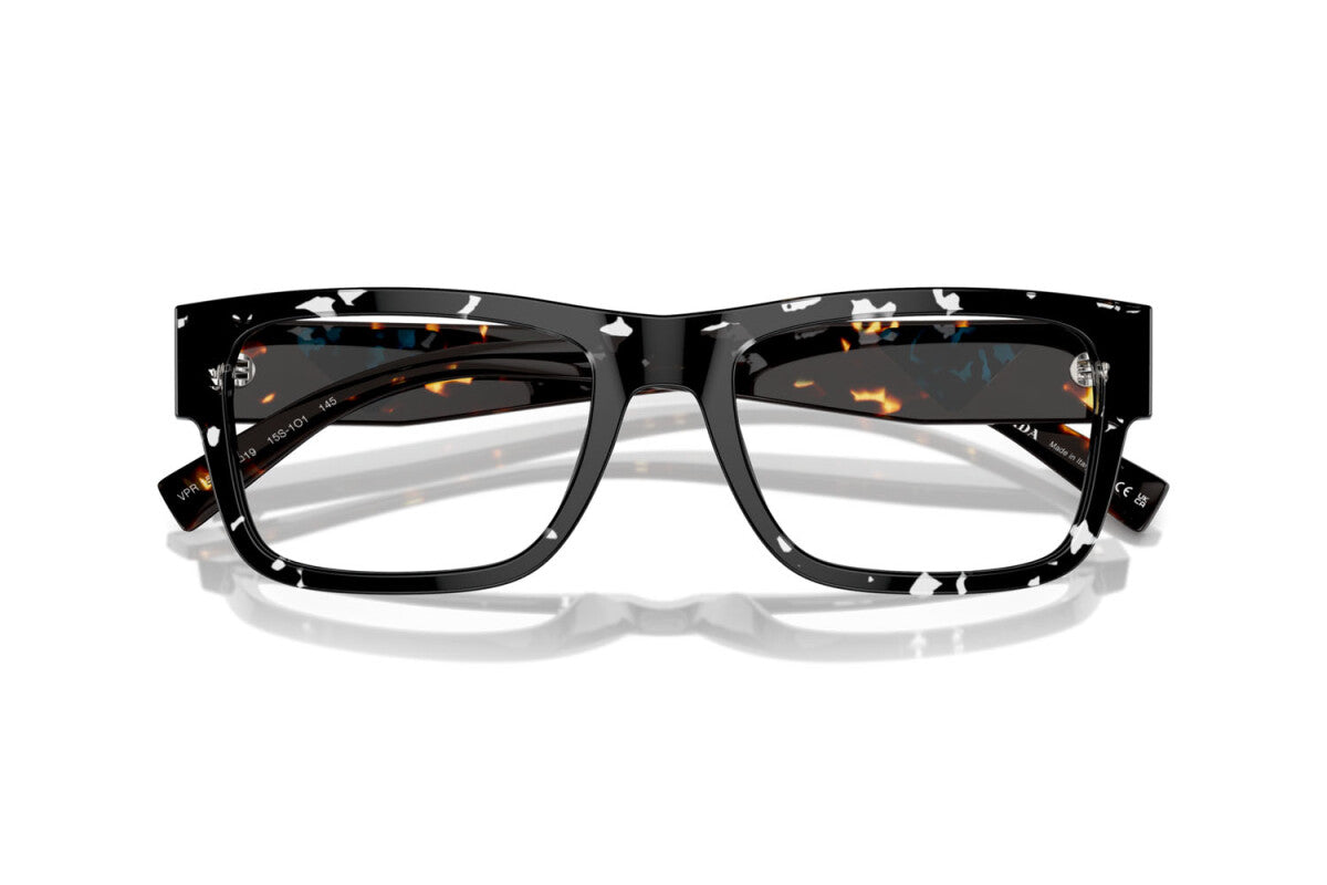 PRADA - 15S1O1 BLACK CRYSTAL TORTOISE | OCCHIALE DA VISTA UOMO - PR 15YV CALIBRO 54