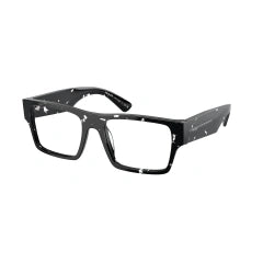 PRADA PR A08V - 15O1O1 AVANA NERO TRASPARENTE | OCCHIALE DA VISTA UOMO CALIBRO 52