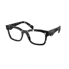 PRADA PR A10V - 15O1O1 AVANA NERO TRASPARENTE | OCCHIALE DA VISTA UOMO CALIBRO 53