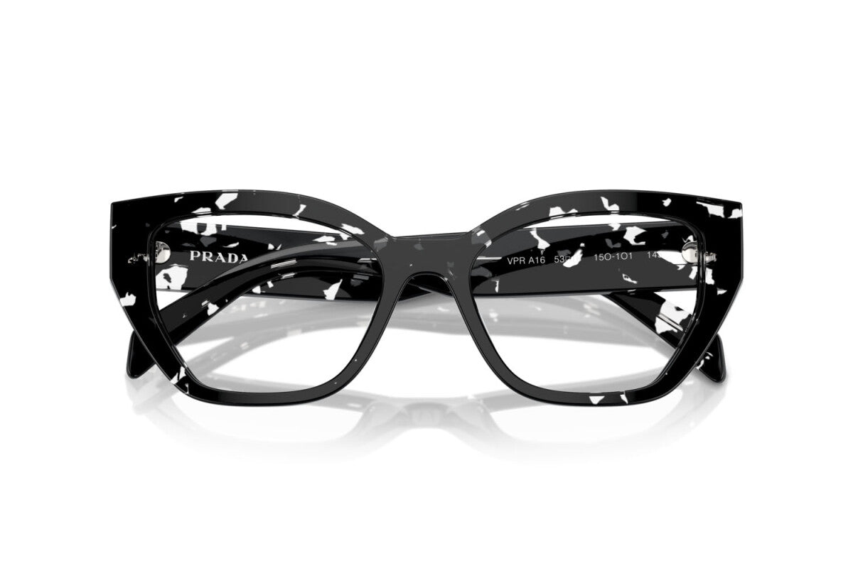 PRADA - 15O1O1 BLACK CRYSTAL TORTOISE | OCCHIALE DA VISTA DONNA - PR A16V CALIBRO 51