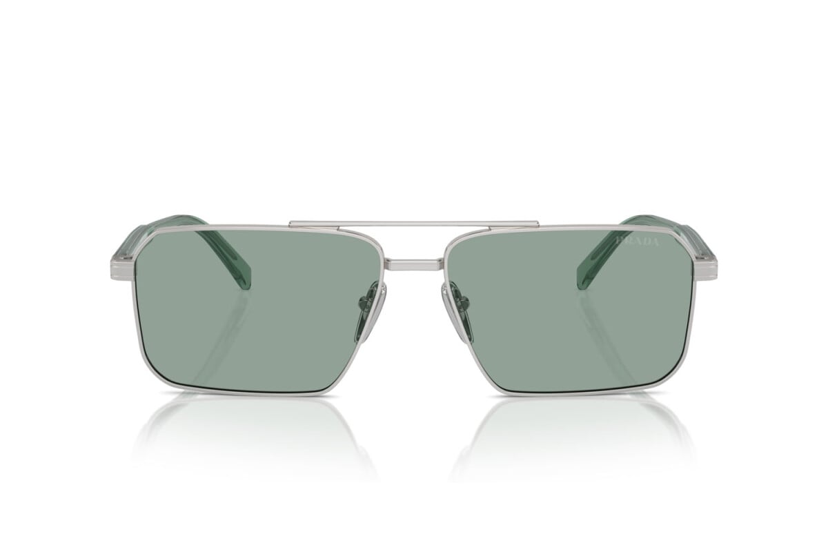 PRADA - 1BC10G SILVER | OCCHIALE DA SOLE UOMO - PR A57S CALIBRO 58