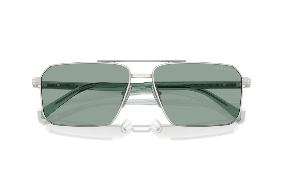 PRADA - 1BC10G SILVER | OCCHIALE DA SOLE UOMO - PR A57S CALIBRO 58