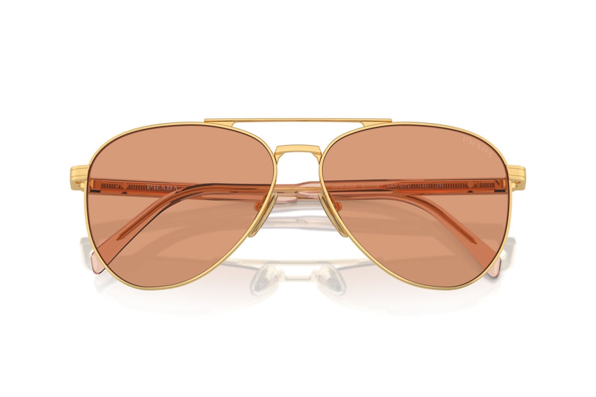 PRADA - 5AK07V GOLD | OCCHIALE DA SOLE UOMO - PR A58S CALIBRO 58