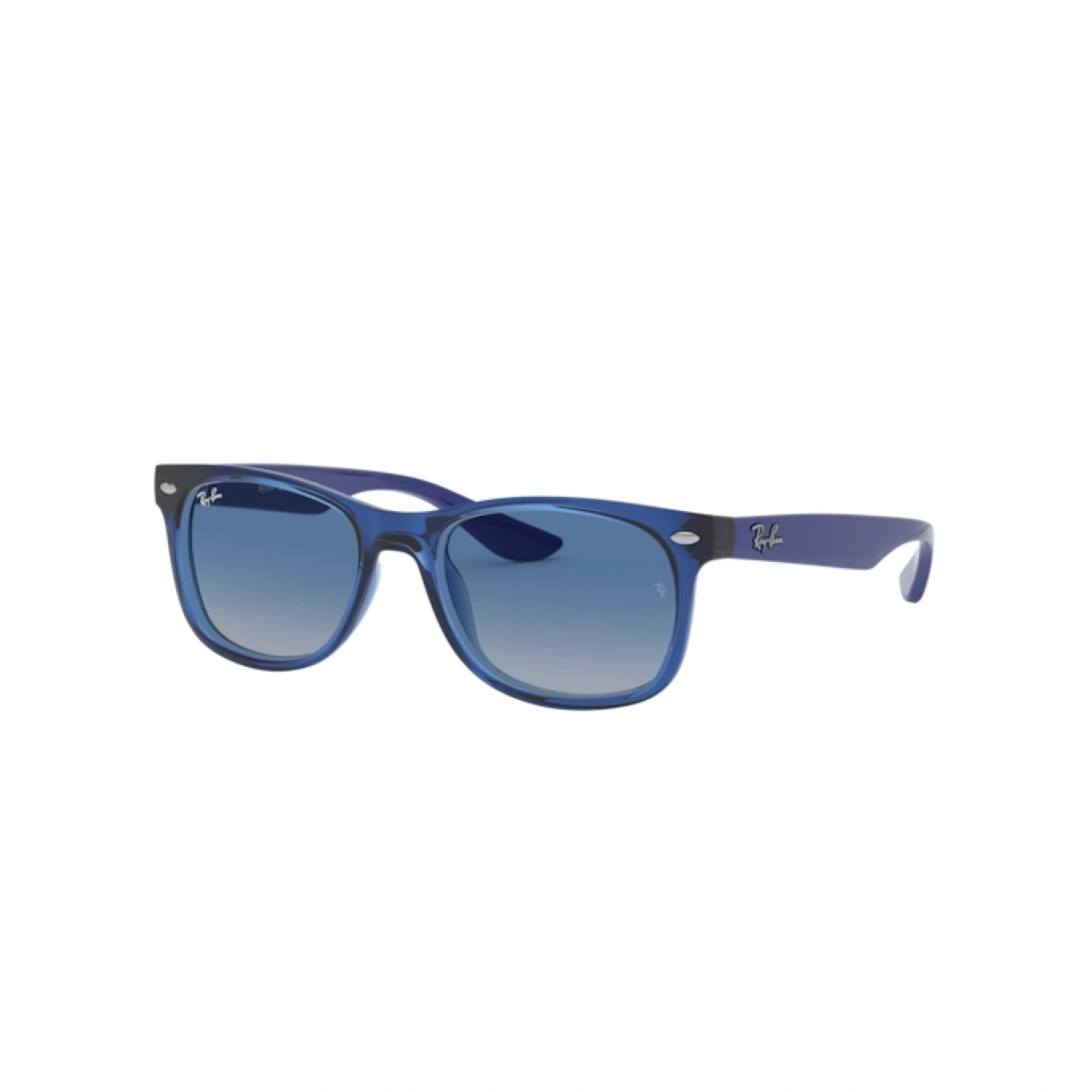 RAY-BAN JUNIOR RJ 9052S JUNIOR NEW WAYFARER 70624L BLU TRASPARENTE | OCCHIALE DA SOLE BAMBINO UNISEX | CALIBRO 48