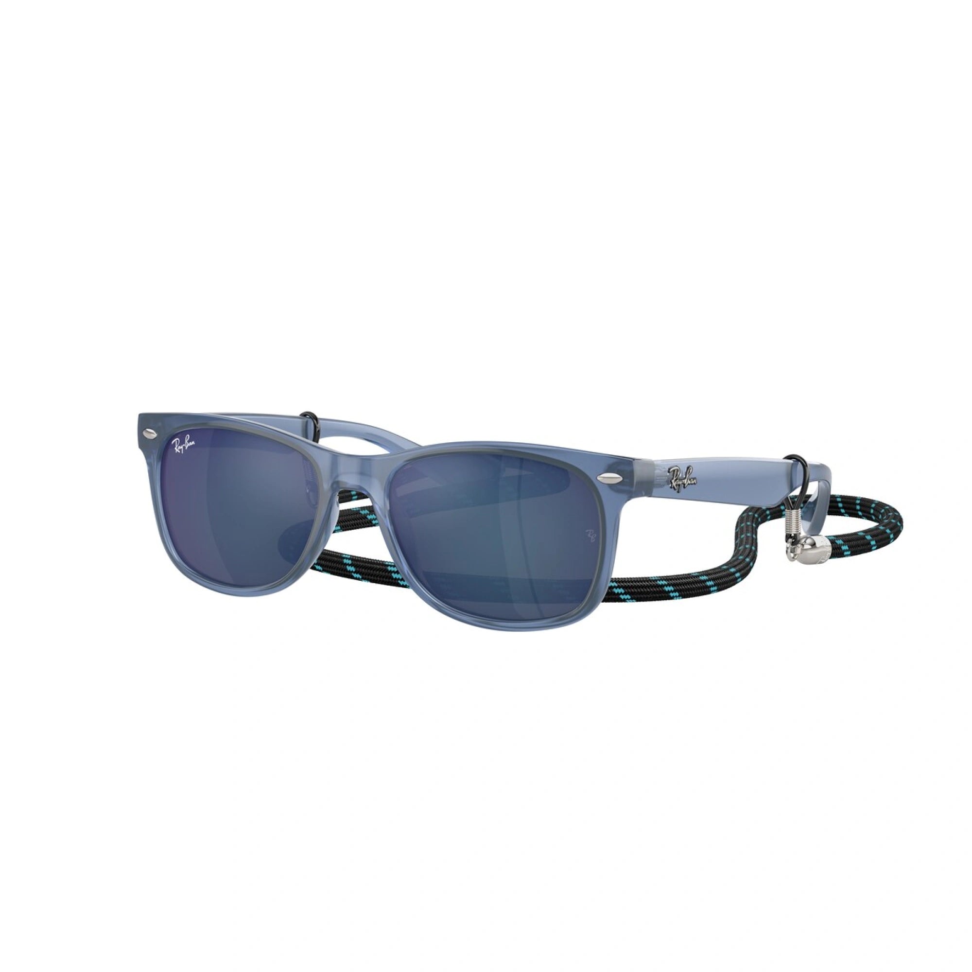 RAY-BAN JUNIOR RJ 9052S JUNIOR NEW WAYFARER 714855 BLU OPALE | OCCHIALE DA SOLE BAMBINO UNISEX | CALIBRO 47
