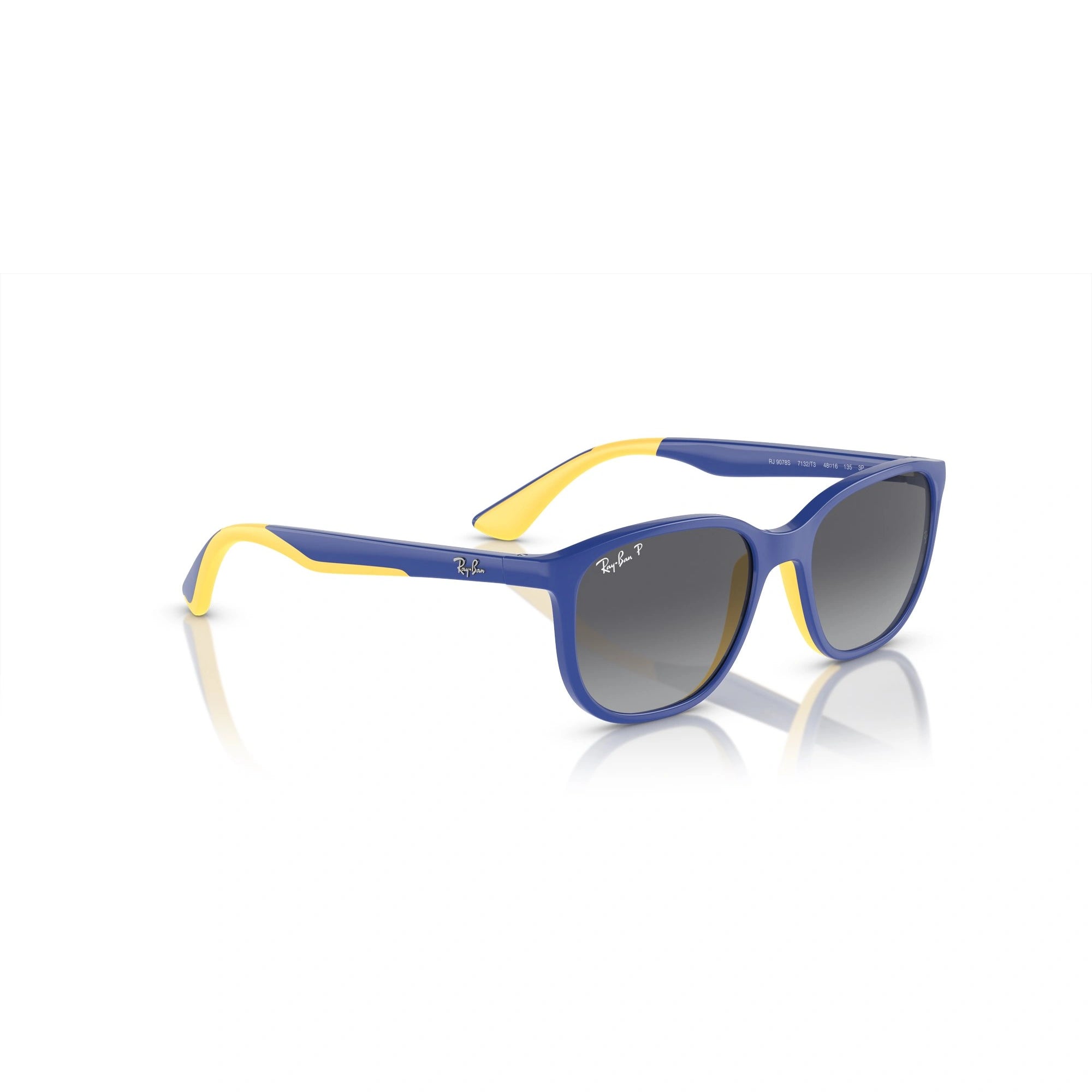 RAY-BAN JUNIOR RJ 9078S - 7132T3 AZZURRO SU GIALLO | OCCHIALE DA SOLE BAMBINO UNISEX | CALIBRO 48