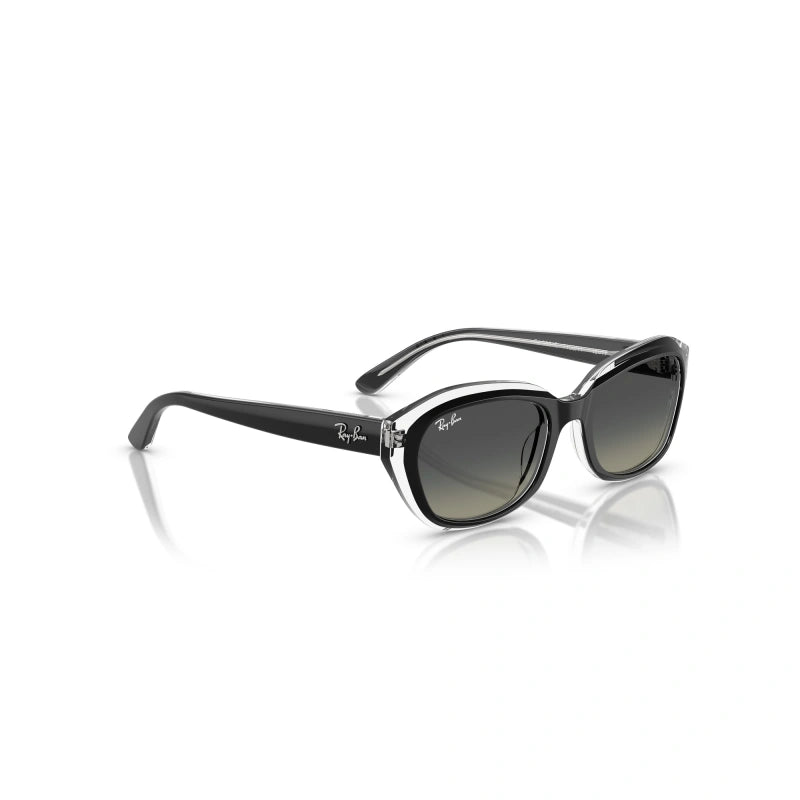 OCCHIALE DA SOLE BAMBINO UNISEX RAY-BAN JUNIOR RJ 9081S - 715811 NERO SU TRASPARENTE - TAGLIA 48