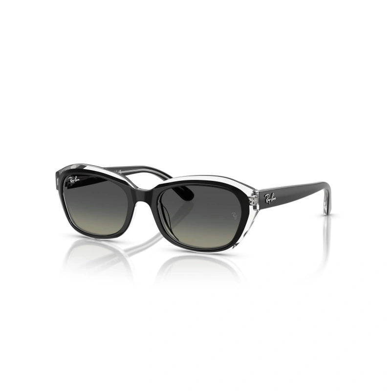 OCCHIALE DA SOLE BAMBINO UNISEX RAY-BAN JUNIOR RJ 9081S - 715811 NERO SU TRASPARENTE - TAGLIA 48