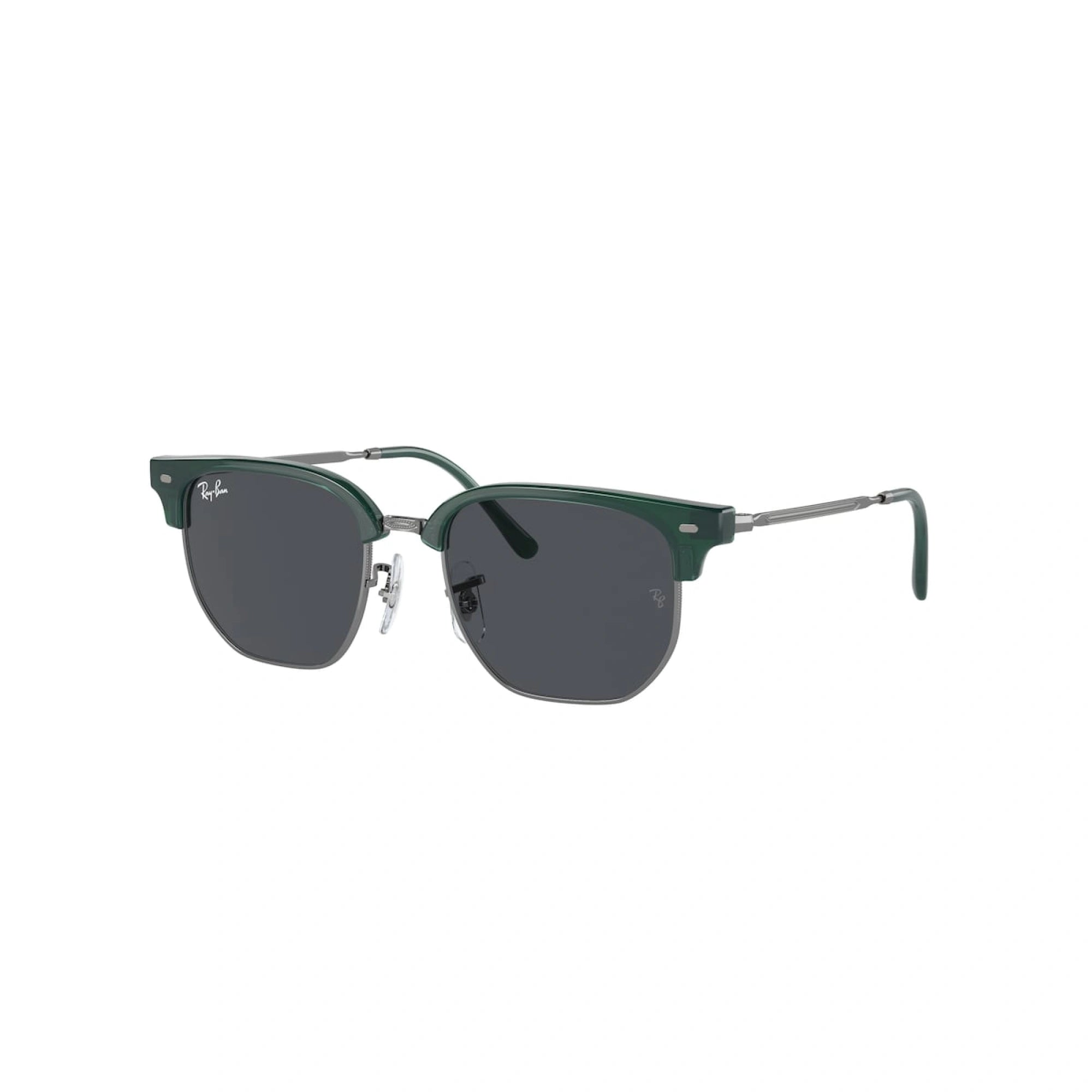 RAY-BAN JUNIOR RJ 9116S JUNIOR NEW CLUBMASTER 713087 VERDE OPALE SU CANNA DI FUCILE | OCCHIALE DA SOLE BAMBINO UNISEX | CALIBRO 47
