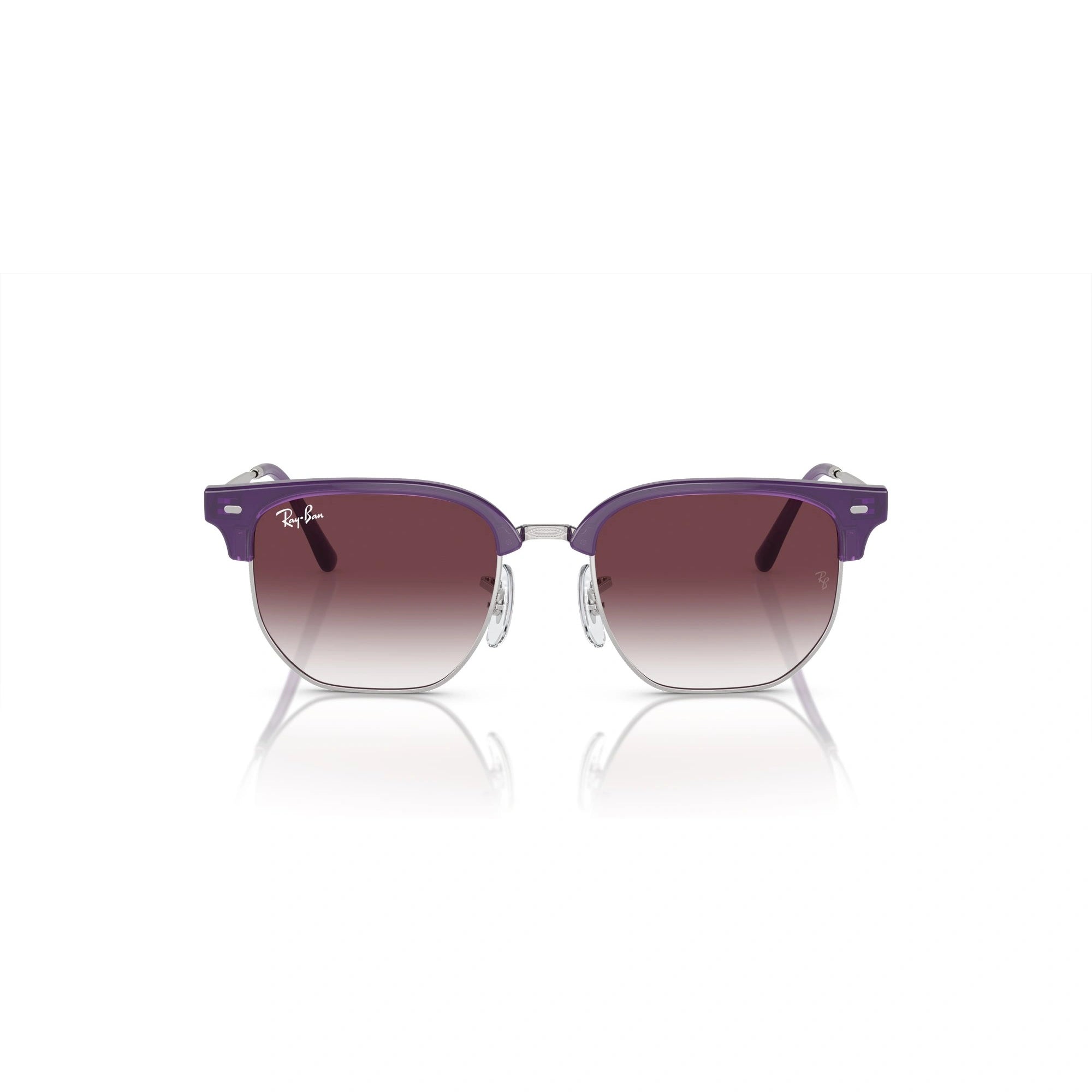 RAY-BAN JUNIOR RJ 9116S JUNIOR NEW CLUBMASTER 713136 VIOLA OPALE SU ARGENTO | OCCHIALE DA SOLE BAMBINO UNISEX | CALIBRO 47