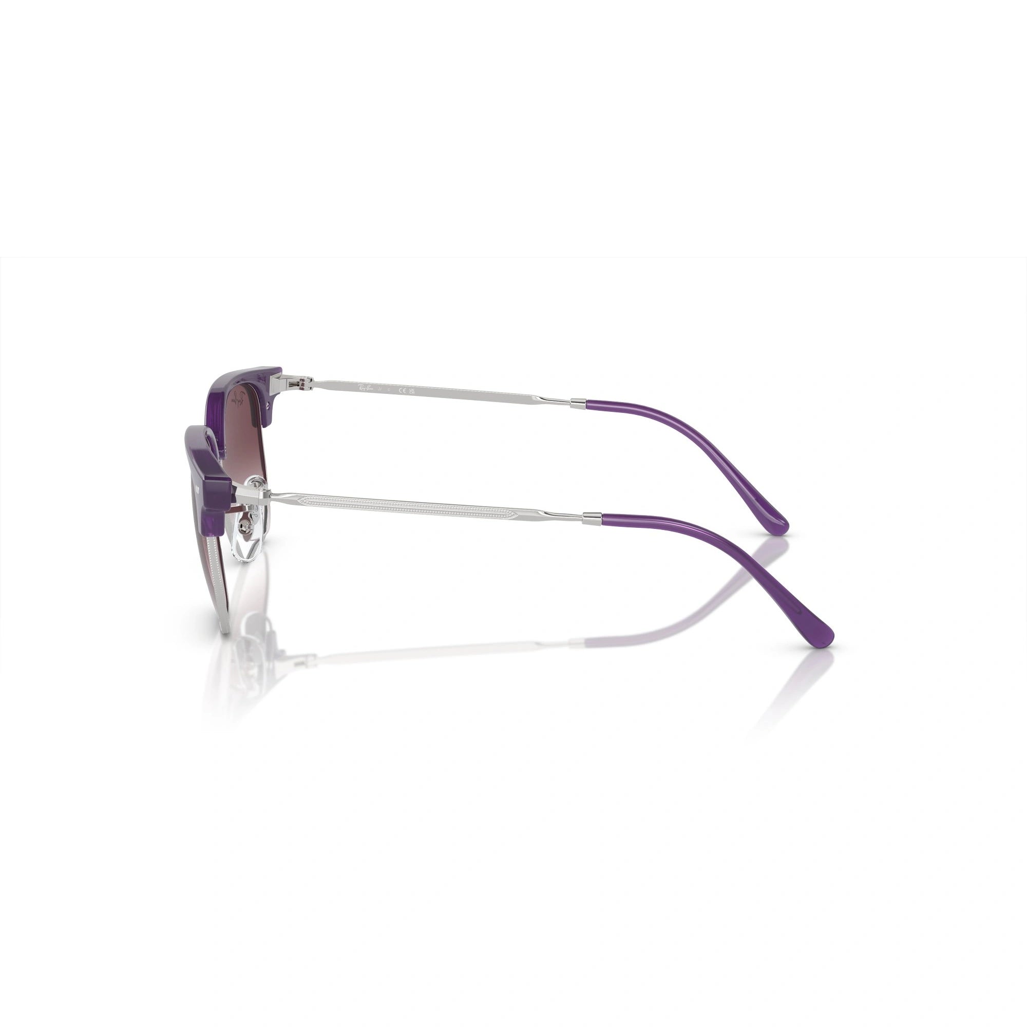 RAY-BAN JUNIOR RJ 9116S JUNIOR NEW CLUBMASTER 713136 VIOLA OPALE SU ARGENTO | OCCHIALE DA SOLE BAMBINO UNISEX | CALIBRO 47