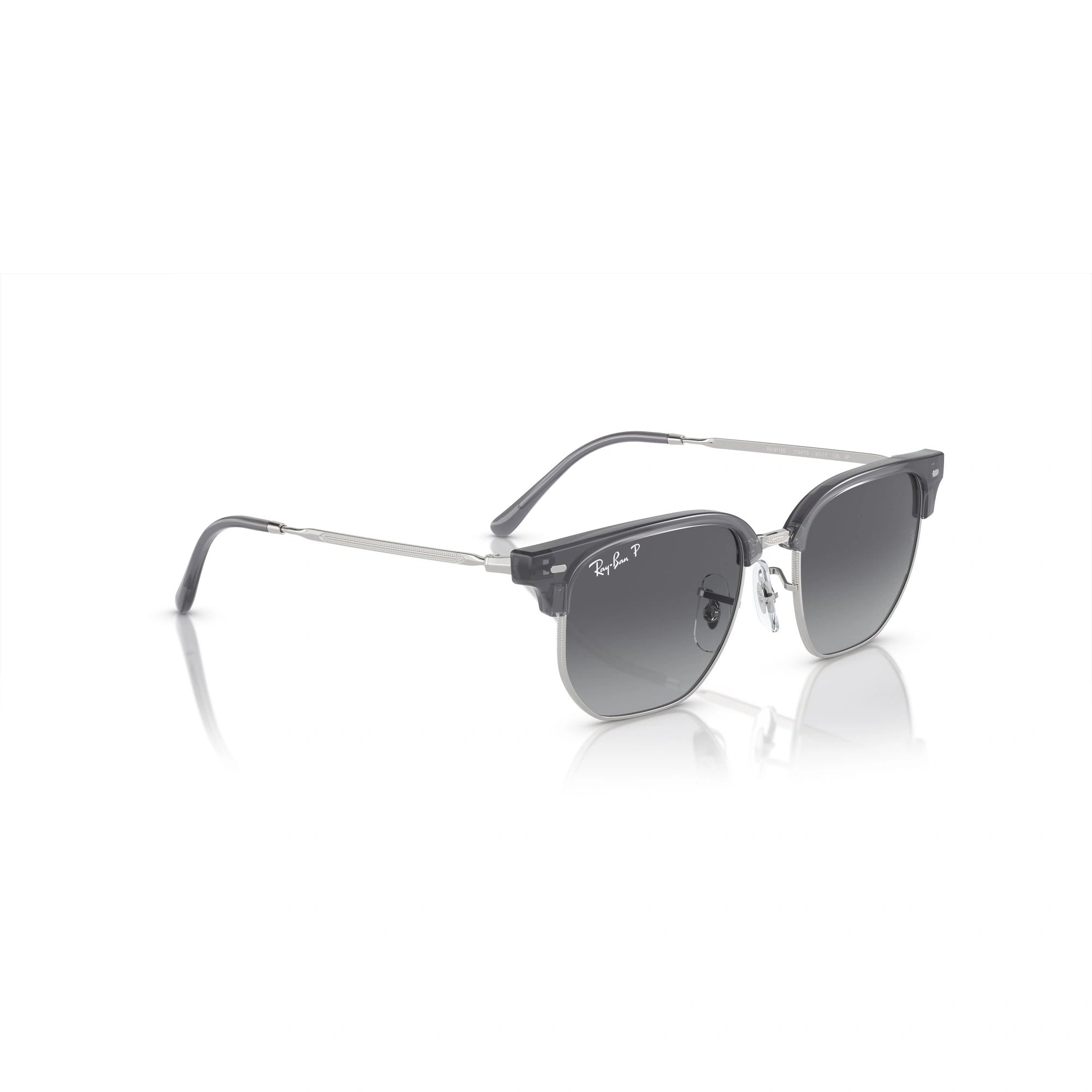 RAY-BAN JUNIOR RJ 9116S JUNIOR NEW CLUBMASTER 7134T3 BLU OPALE SU ARGENTO | OCCHIALE DA SOLE BAMBINO UNISEX | CALIBRO 47