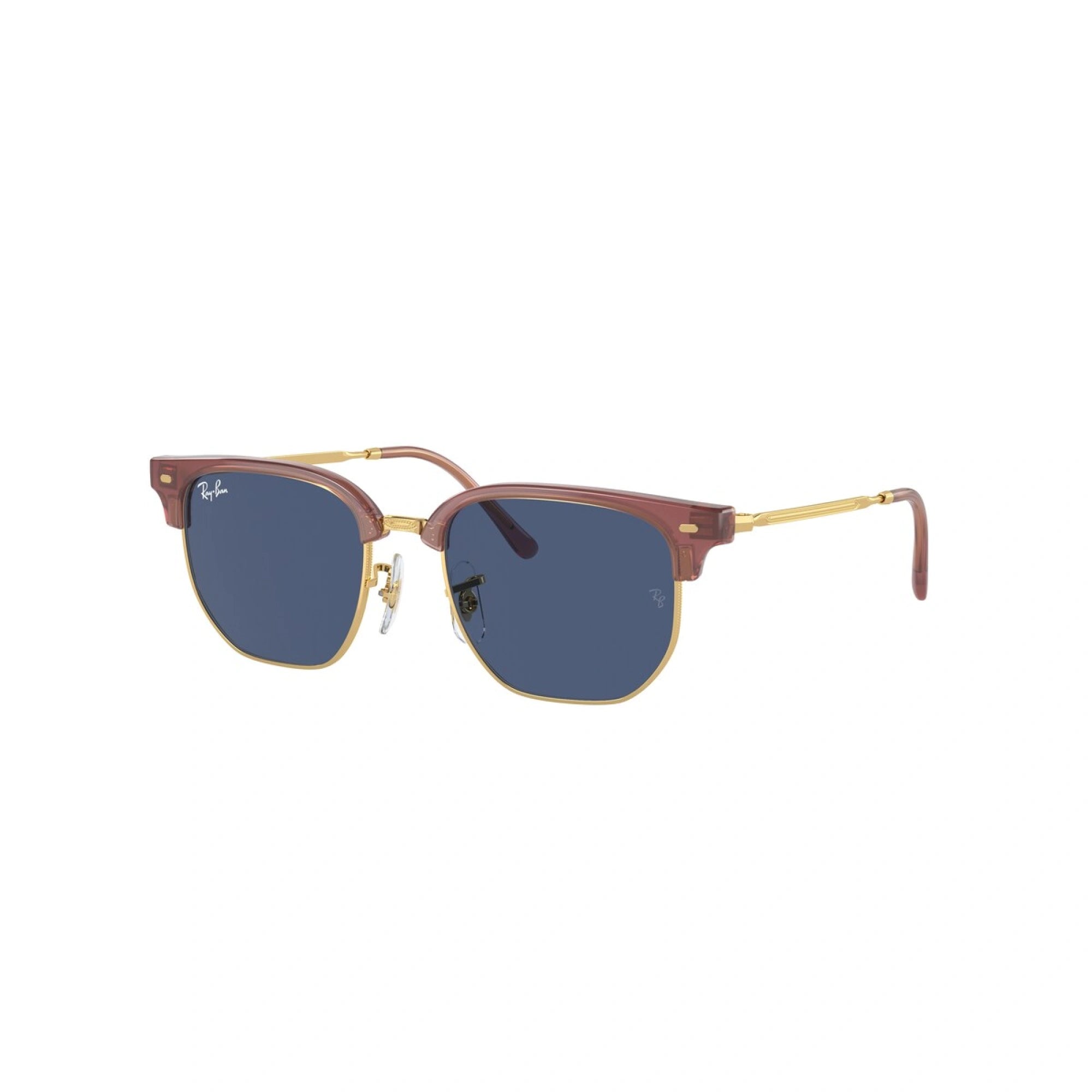 RAY-BAN JUNIOR RJ 9116S JUNIOR NEW CLUBMASTER 715680 ROSA OPALE SU ORO | OCCHIALE DA SOLE BAMBINO UNISEX | CALIBRO 47