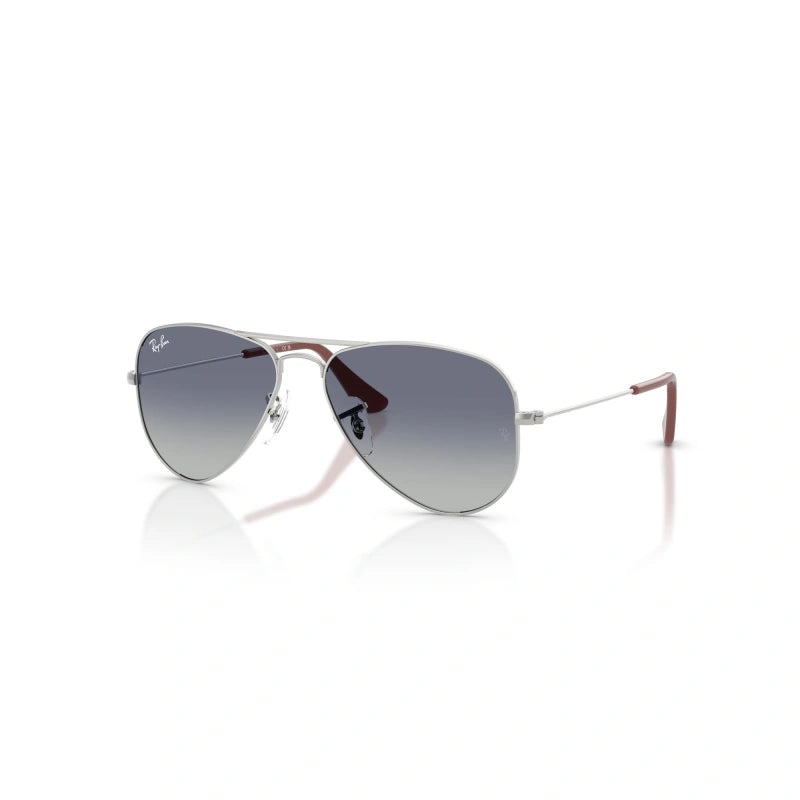 OCCHIALE DA SOLE BAMBINO UNISEX RAY-BAN JUNIOR RJ 9506S - JUNIOR AVIATOR 212/4L ARGENTO - TAGLIA 52