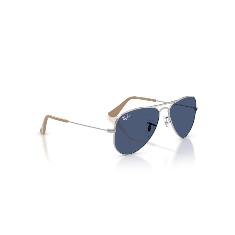 OCCHIALE DA SOLE BAMBINO UNISEX RAY-BAN JUNIOR RJ 9506S - JUNIOR AVIATOR 301/80 ARGENTO - TAGLIA 52