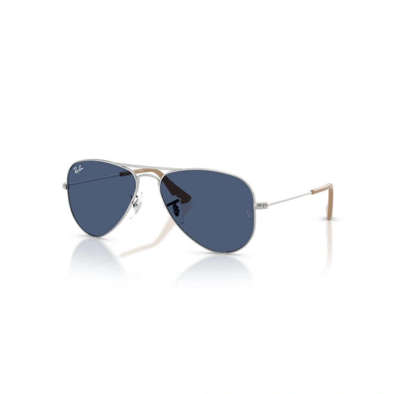 OCCHIALE DA SOLE BAMBINO UNISEX RAY-BAN JUNIOR RJ 9506S - JUNIOR AVIATOR 301/80 ARGENTO - TAGLIA 52