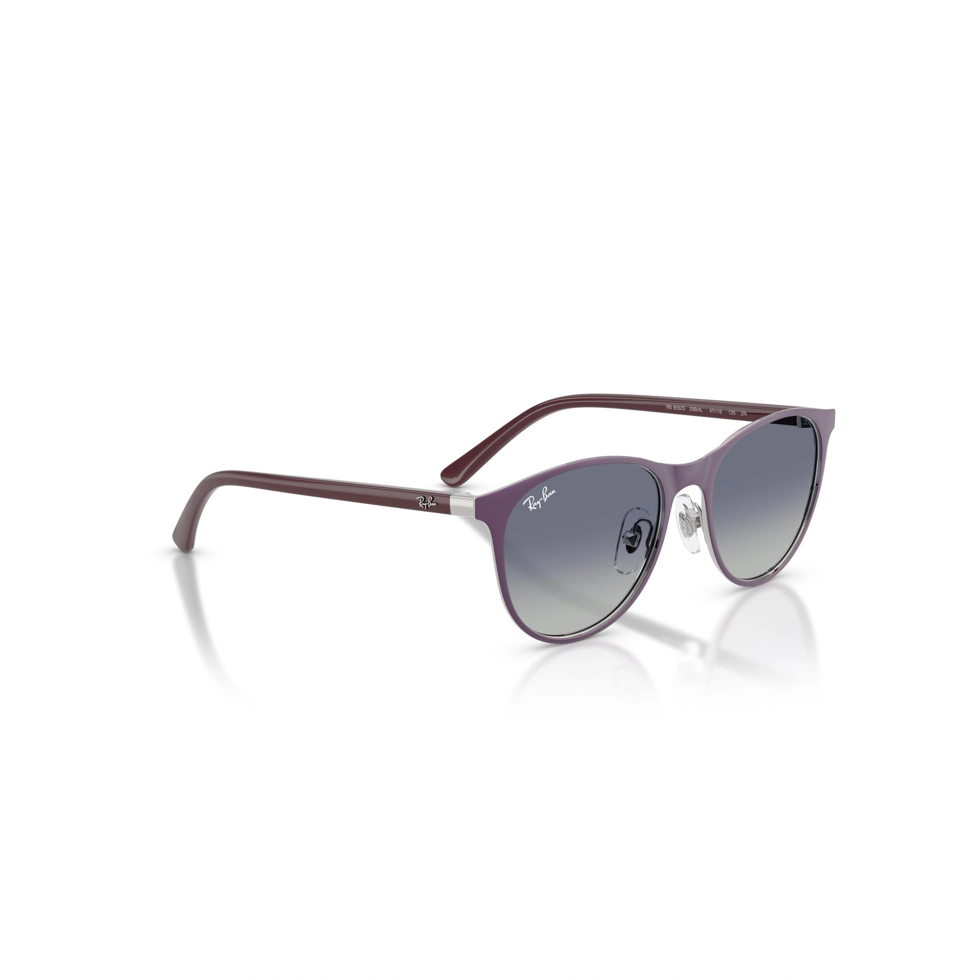 OCCHIALE DA SOLE BAMBINO UNISEX RAY-BAN JUNIOR RJ 9552S - 299/4L VIOLA OPACO SU ARGENTO - TAGLIA 47