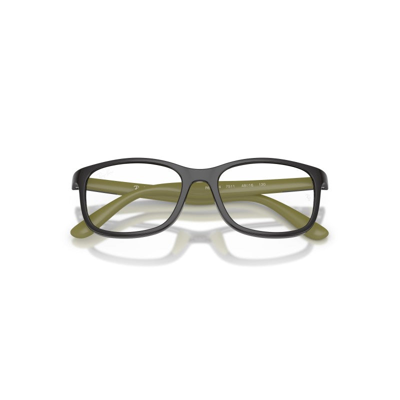 OCCHIALI DA VISTA BAMBINO UNISEX | RAY-BAN JUNIOR RY 1644 - 7511 GRIGIO SU VERDE GOMMA - CALIBRO 46