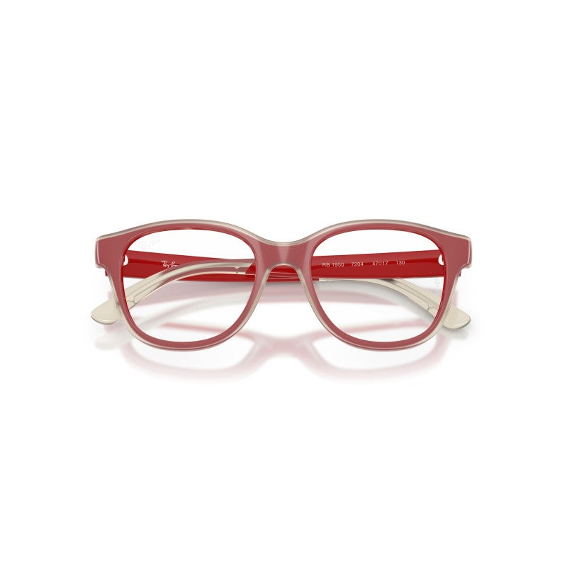 OCCHIALI DA VISTA BAMBINO UNISEX | RAY-BAN JUNIOR RY 1950 - 7204 ROSSO SU TRASPARENTE - CALIBRO 44