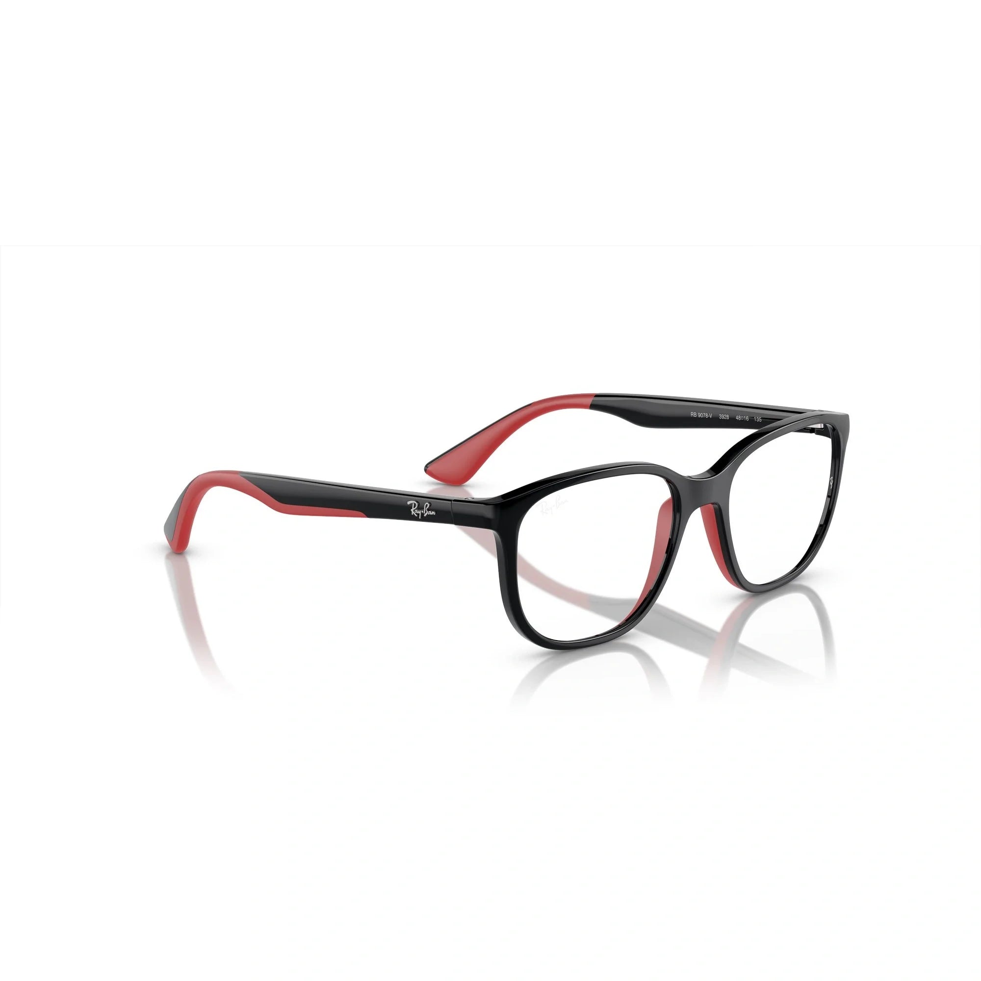 RAY-BAN JUNIOR RY 9078V - 3928 NERO SU ROSSO | OCCHIALE DA VISTA BAMBINO UNISEX | CALIBRO 48