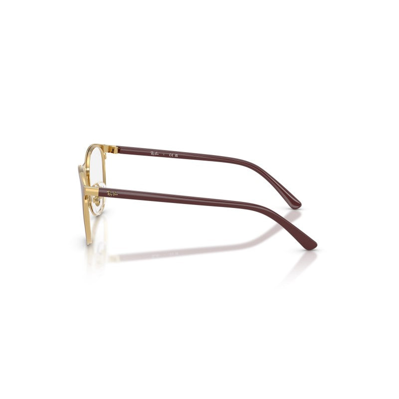 OCCHIALI DA VISTA BAMBINO UNISEX | RAY-BAN JUNIOR RY 9552V - 097 ROSSO SCURO SU ORO ARISTA - CALIBRO 45