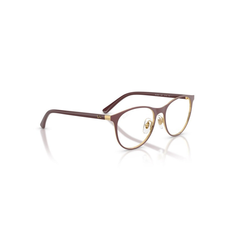 OCCHIALI DA VISTA BAMBINO UNISEX | RAY-BAN JUNIOR RY 9552V - 097 ROSSO SCURO SU ORO ARISTA - CALIBRO 45