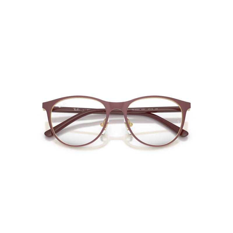 OCCHIALI DA VISTA BAMBINO UNISEX | RAY-BAN JUNIOR RY 9552V - 097 ROSSO SCURO SU ORO ARISTA - CALIBRO 47