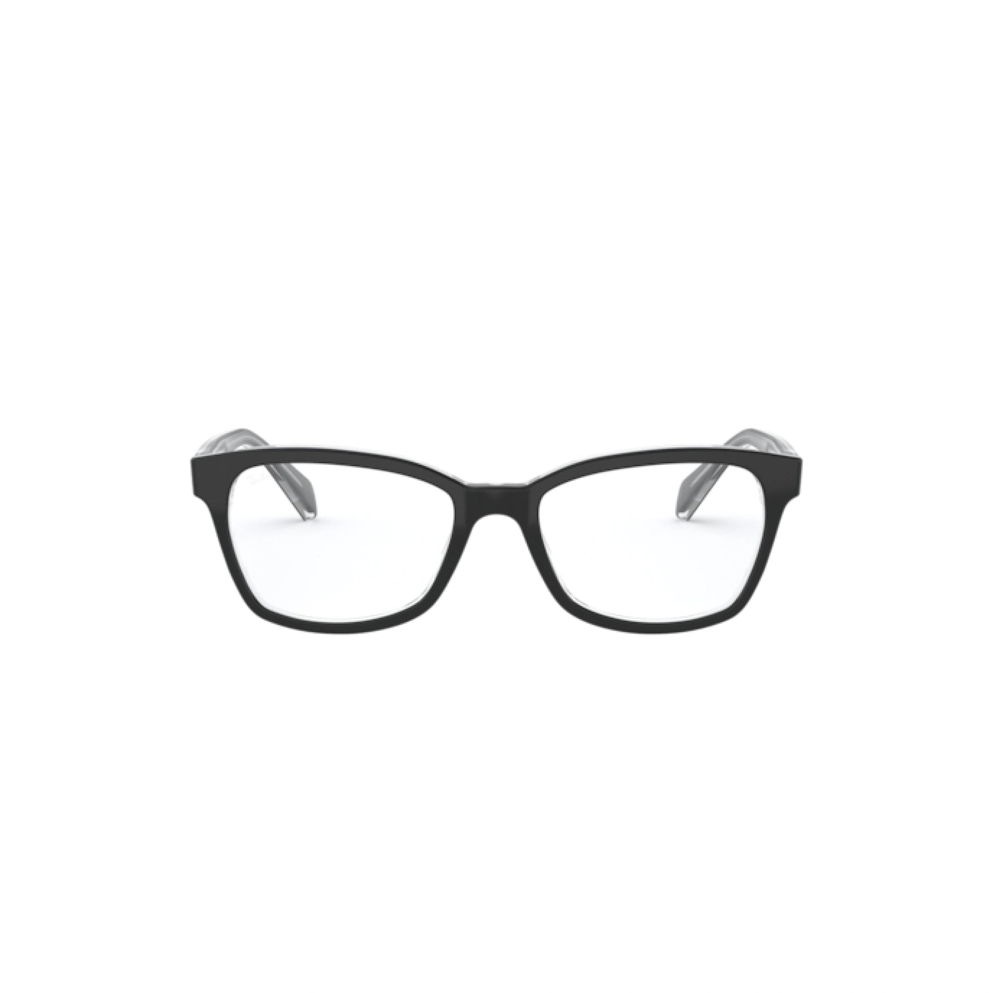 RAY-BAN JUNIOR RY 1591 - 3529 NERO SUPERIORE SU TRASPARENTE | OCCHIALE DA VISTA DONNA | CALIBRO 46