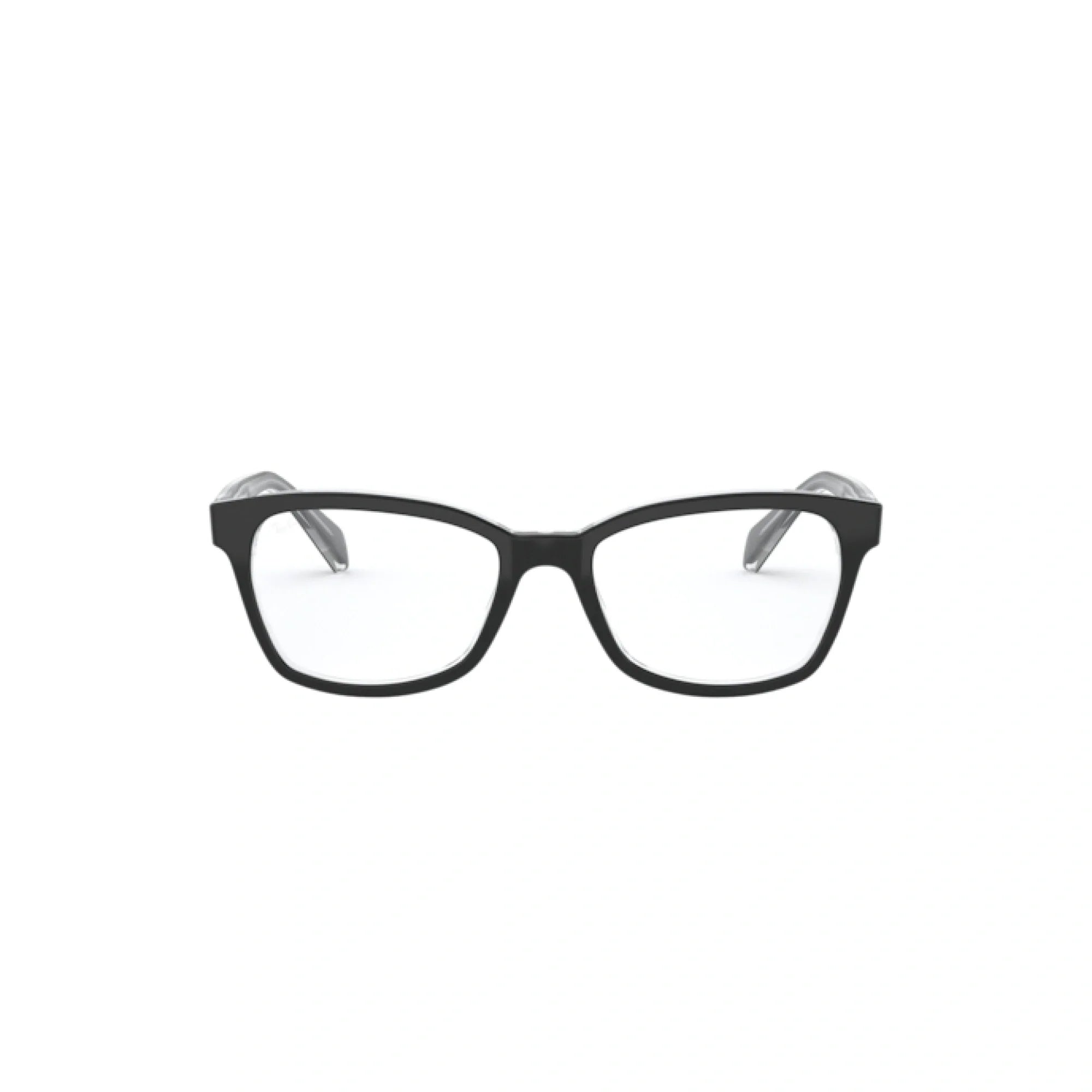 RAY-BAN JUNIOR RY 1591 - 3529 NERO SUPERIORE SU TRASPARENTE | OCCHIALE DA VISTA DONNA | CALIBRO 48