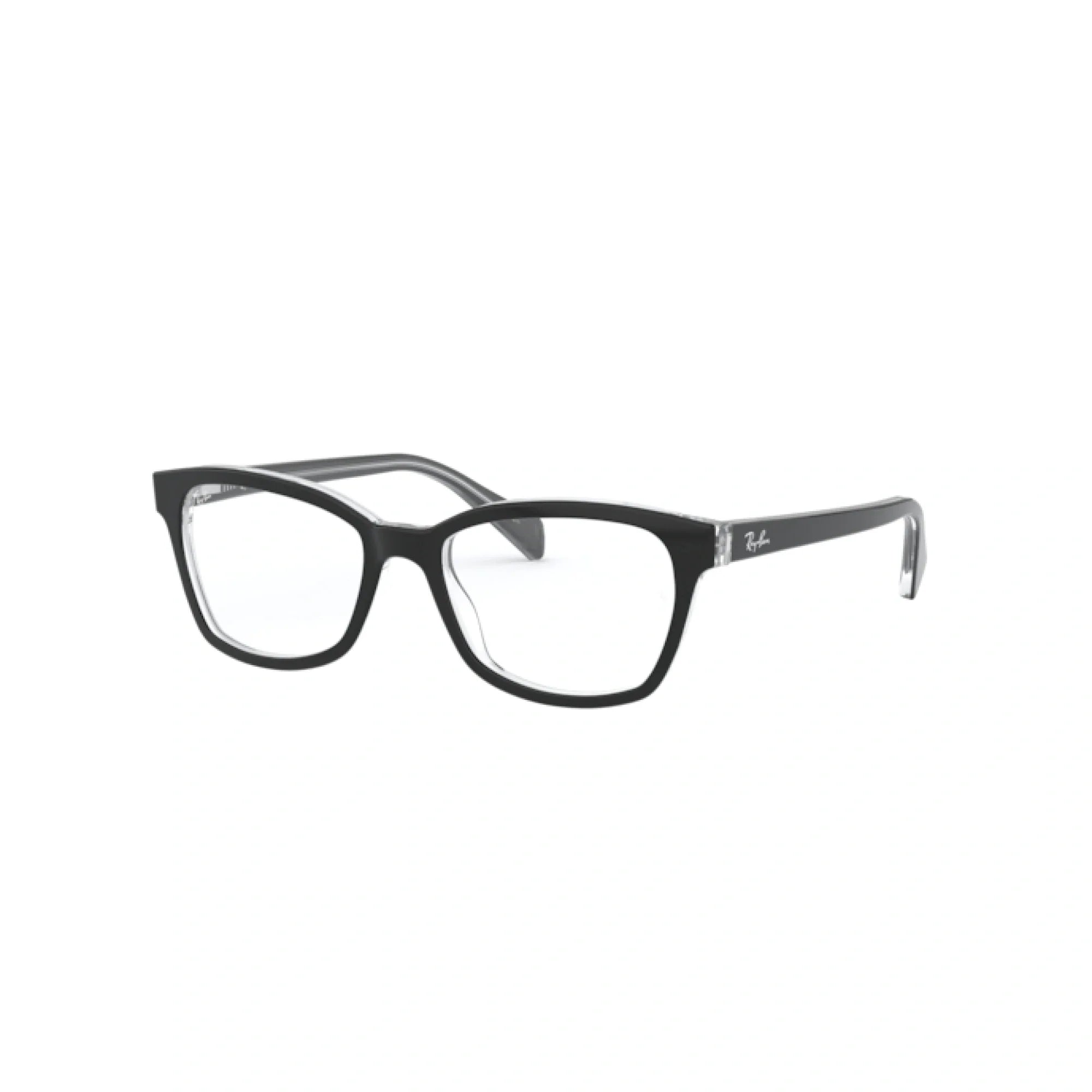 RAY-BAN JUNIOR RY 1591 - 3529 NERO SUPERIORE SU TRASPARENTE | OCCHIALE DA VISTA DONNA | CALIBRO 48