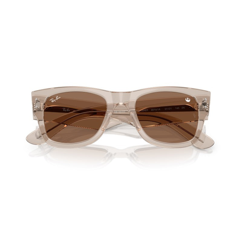 OCCHIALE DA SOLE UNISEX | RAY-BAN RB 0840S - MEGA WAYFARER 68701A MARRONE CHIARO TRASPARENTE - CALIBRO 51
