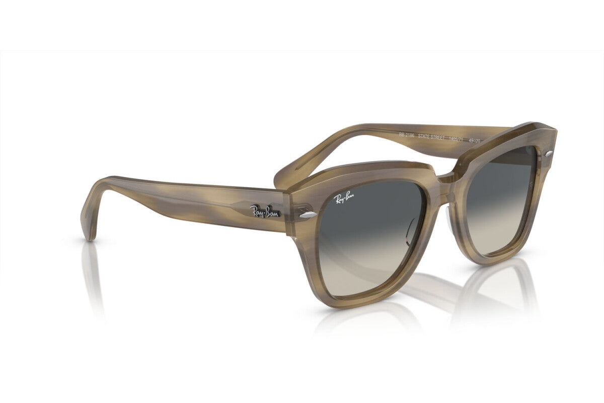 OCCHIALE DA SOLE UNISEX RAY-BAN STATE STREET RB 2186 (140571) TAGLIA 52/20/145