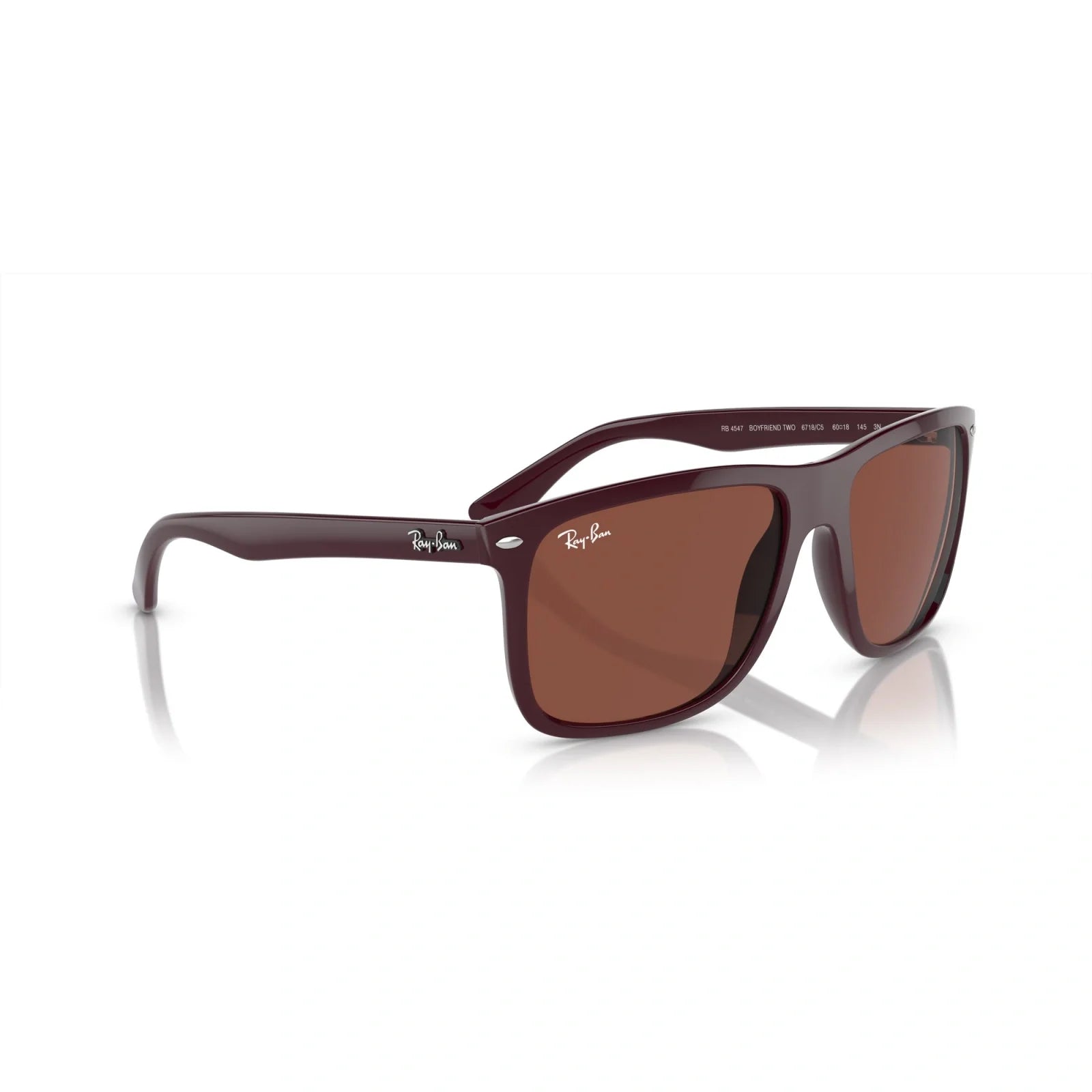RAY-BAN RB 4547 BOYFRIEND TWO 6718C5 BORDEAUX | OCCHIALE DA SOLE UNISEX CALIBRO 60