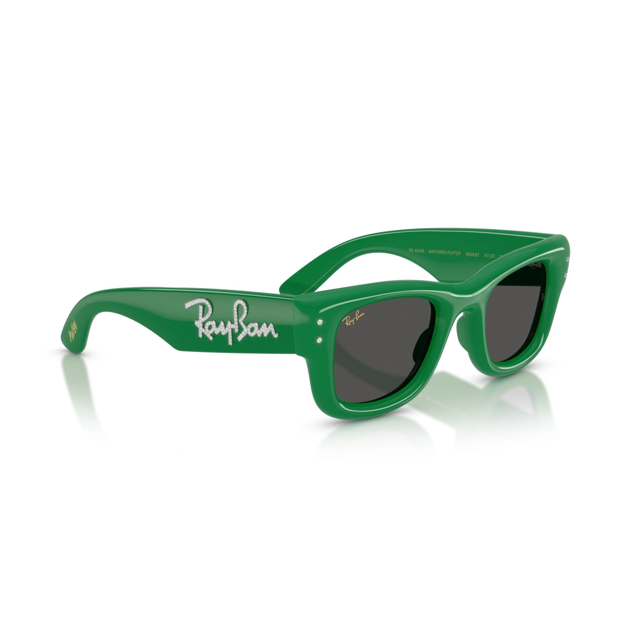OCCHIALE DA SOLE UNISEX RAY-BAN RB 4940B - WAYFARER PUFFER 685987 VERDE E STRASS - TAGLIA 47