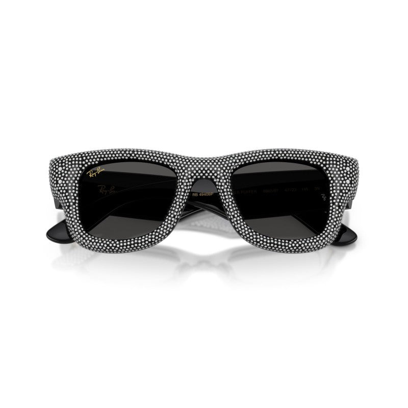 OCCHIALE DA SOLE UNISEX | RAY-BAN RB 4940BP - WAYFARER PUFFER 686587 PAVÉ NERO E STRASS - CALIBRO 47