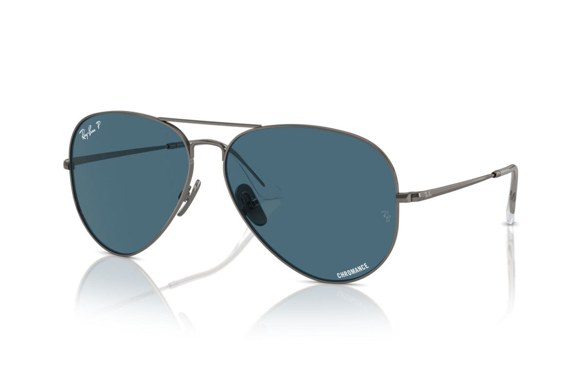 OCCHIALE DA SOLE UNISEX RAY-BAN AVIATOR TITANIUM RB 8089 (165/S2) TAGLIA 62/14/140