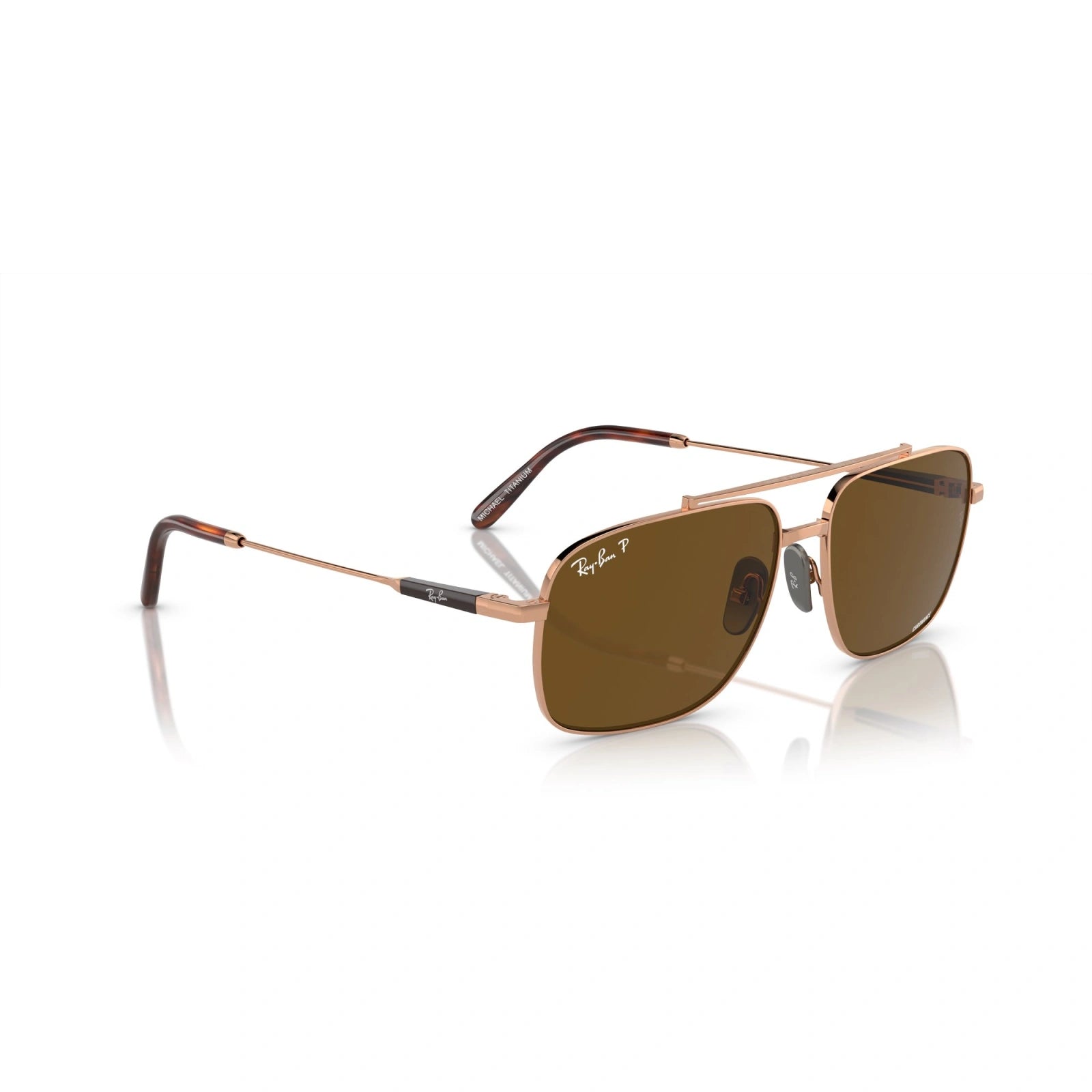 RAY-BAN RB 8096 MICHAEL TITANIUM 9266AN MARRONE CHIARO | OCCHIALE DA SOLE UNISEX