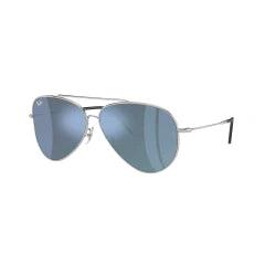 RAY-BAN RB R0101S AVIATOR REVERSE 003/GA SILVER | UNISEX CALIBER 62 SUNGLASSES 