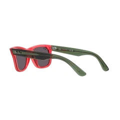 RAY-BAN RB R0502S WAYFARER REVERSE 67132O TRANSPARENT RED | UNISEX CALIBER 53 SUNGLASSES 