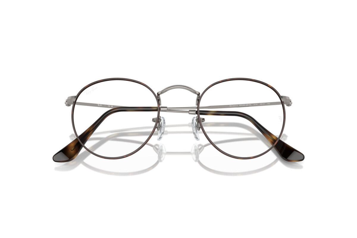 OCCHIALE DA VISTA UNISEX RAY-BAN ROUND METAL RX 3447V (3174) - RB 3447V 3174 TAGLIA 50/21/145