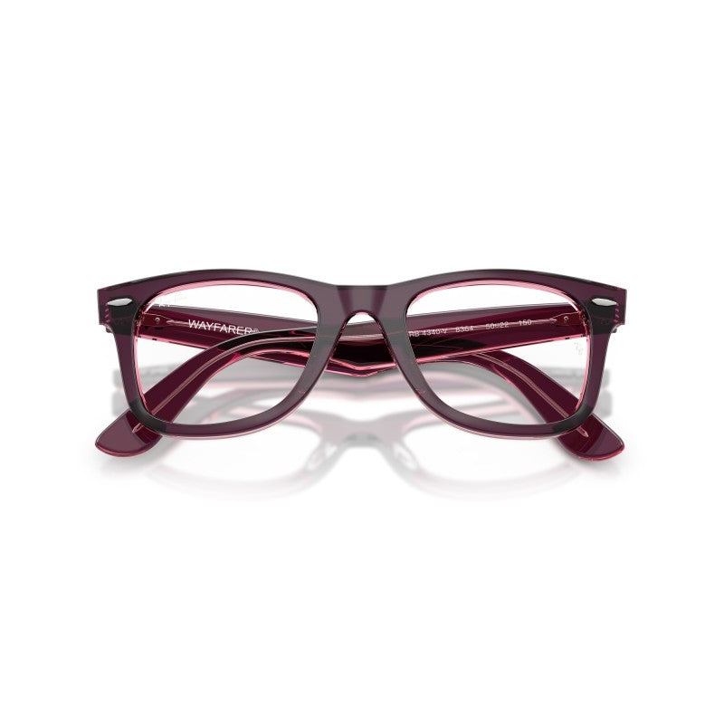 OCCHIALE DA VISTA UNISEX | RAY-BAN RX 4340V - WAYFARER EASE 8364 VIOLA SU ROSA TRASPARENTE - CALIBRO 50