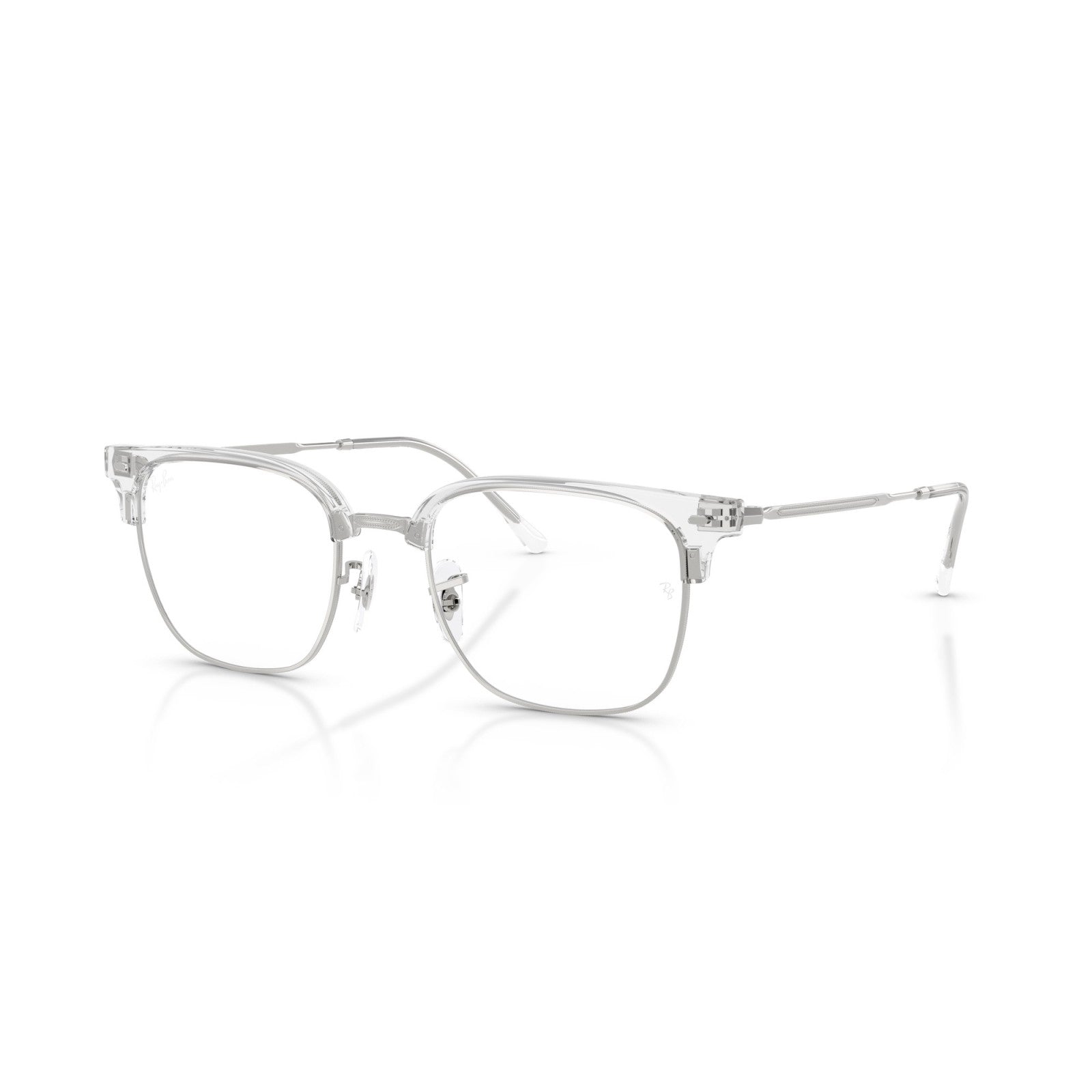 OCCHIALE DA VISTA UNISEX | RAY-BAN RX 7216 - NEW CLUBMASTER 2001 TRASPARENTE SU ARGENTO - CALIBRO 53