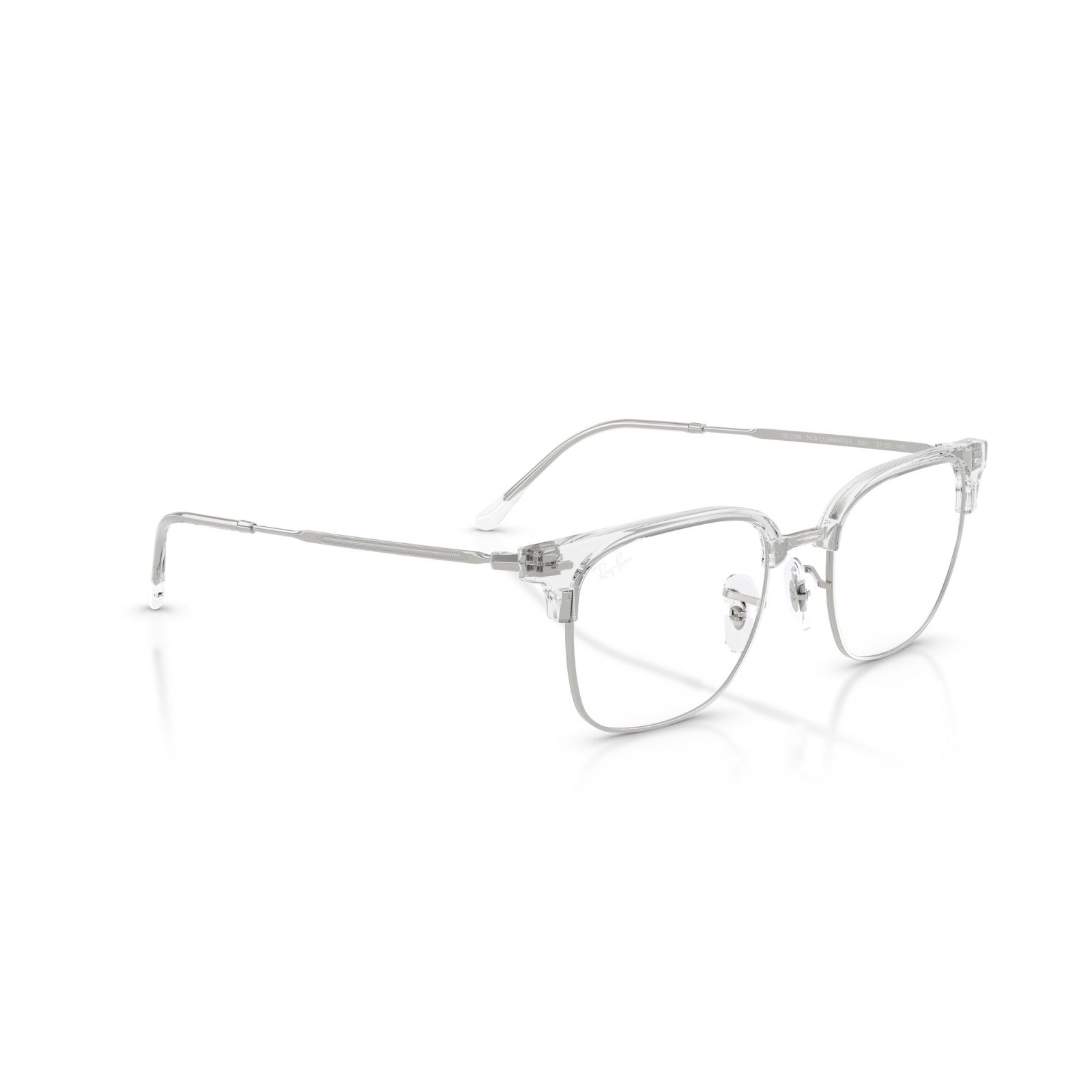 OCCHIALE DA VISTA UNISEX | RAY-BAN RX 7216 - NEW CLUBMASTER 2001 TRASPARENTE SU ARGENTO - CALIBRO 51