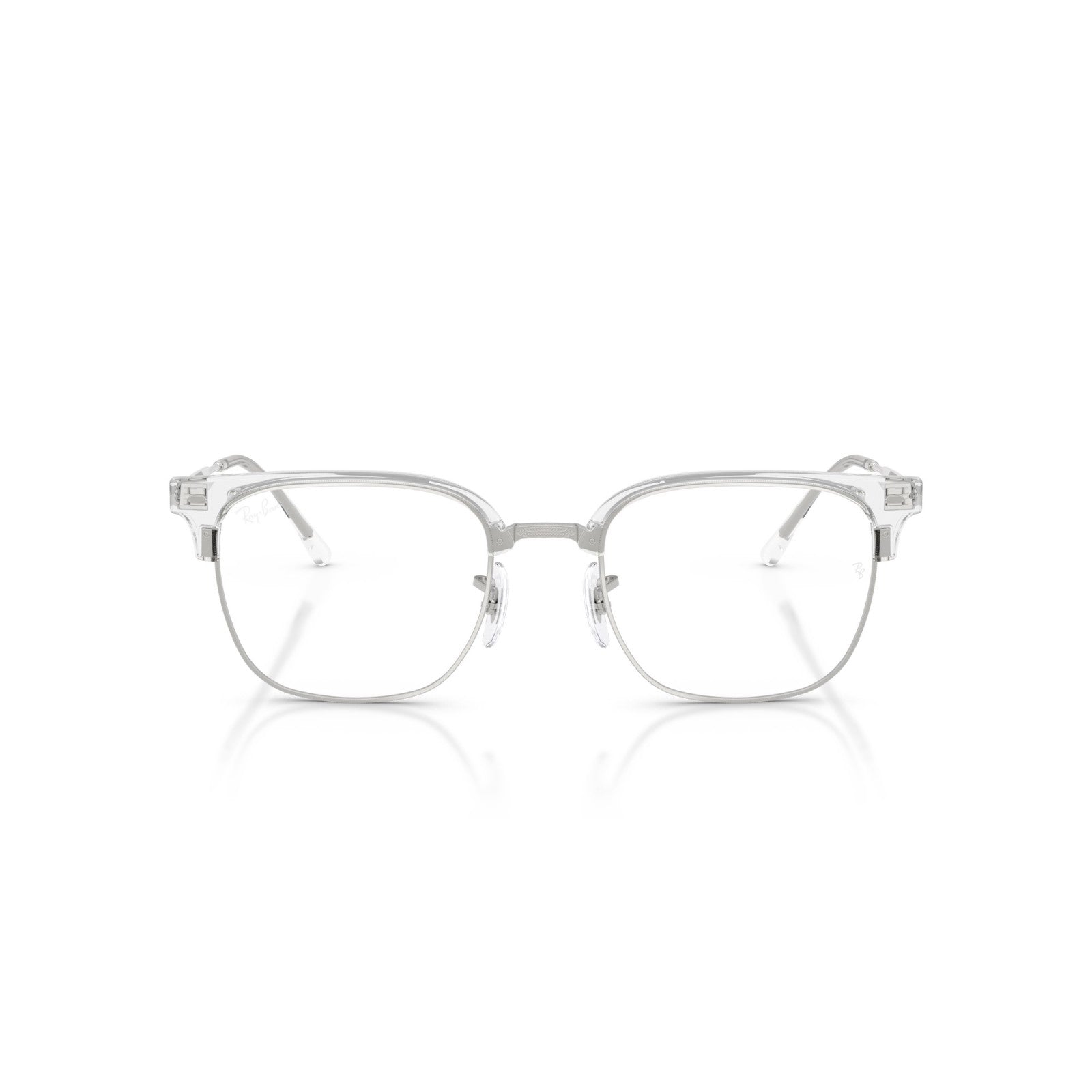 OCCHIALE DA VISTA UNISEX | RAY-BAN RX 7216 - NEW CLUBMASTER 2001 TRASPARENTE SU ARGENTO - CALIBRO 51