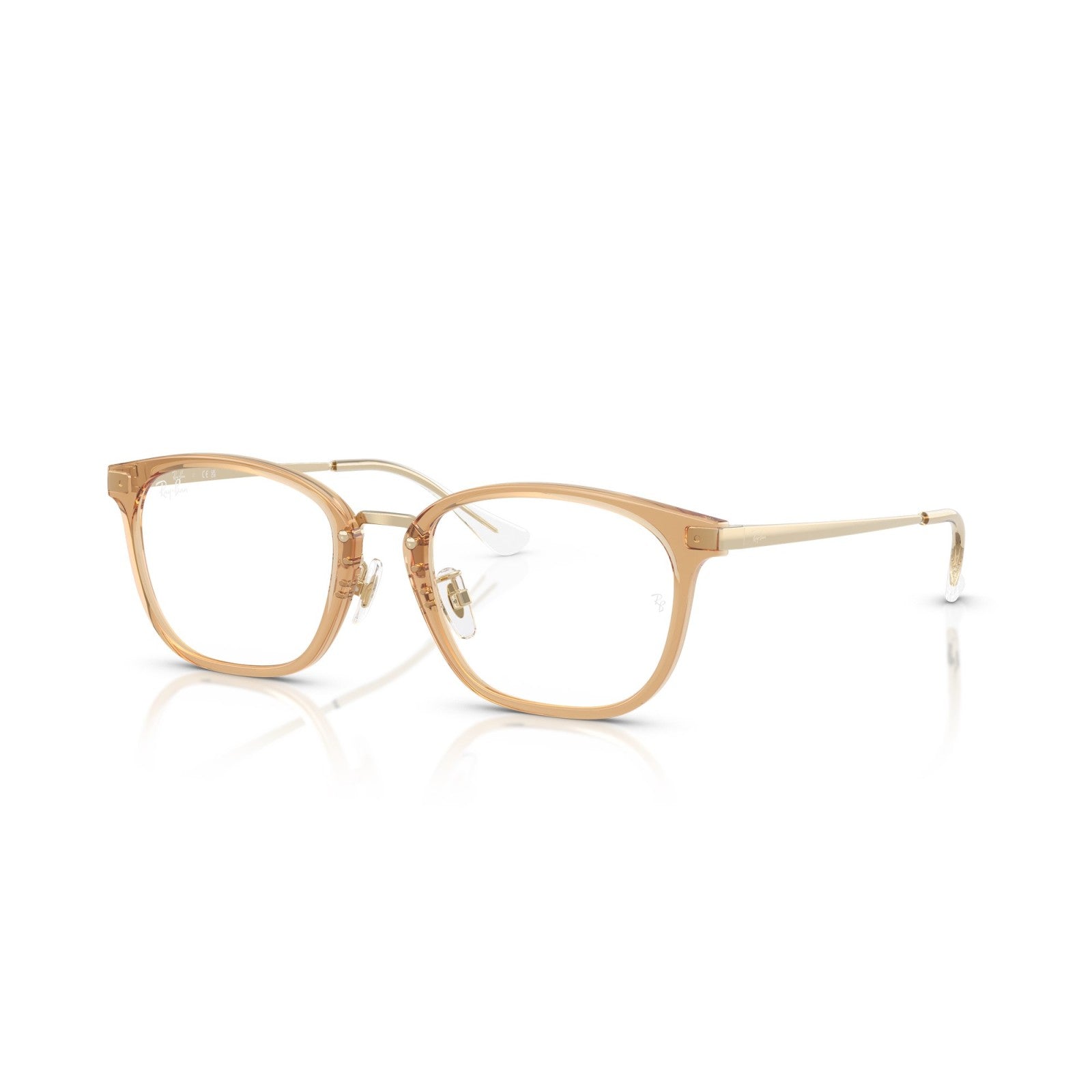 OCCHIALE DA VISTA UNISEX | RAY-BAN RX 7247D - 8473 MARRONE TRASPARENTE SU ORO PALLIDO - CALIBRO 51