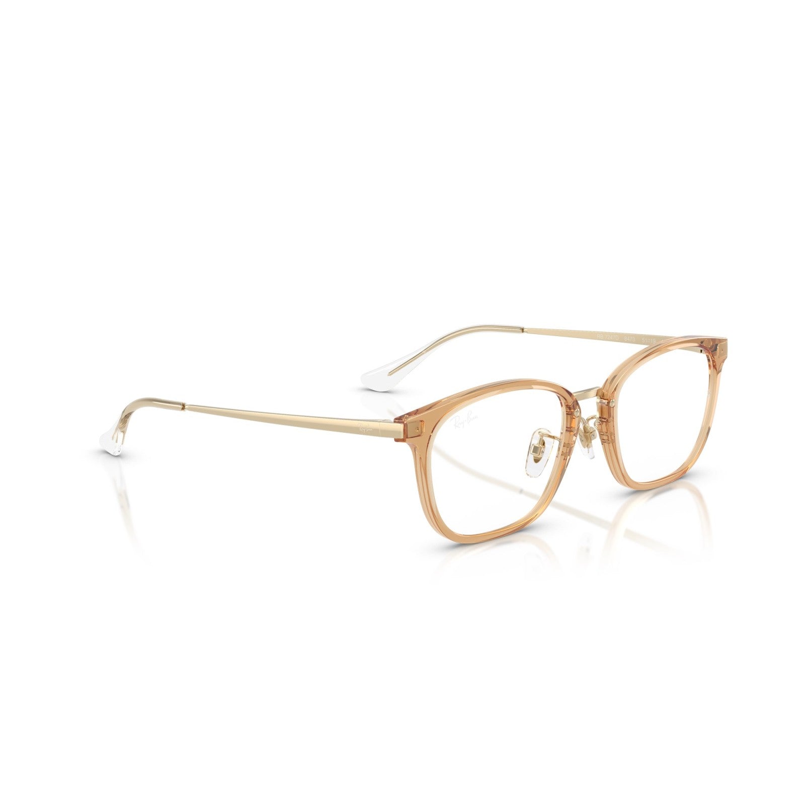 OCCHIALE DA VISTA UNISEX | RAY-BAN RX 7247D - 8473 MARRONE TRASPARENTE SU ORO PALLIDO - CALIBRO 51