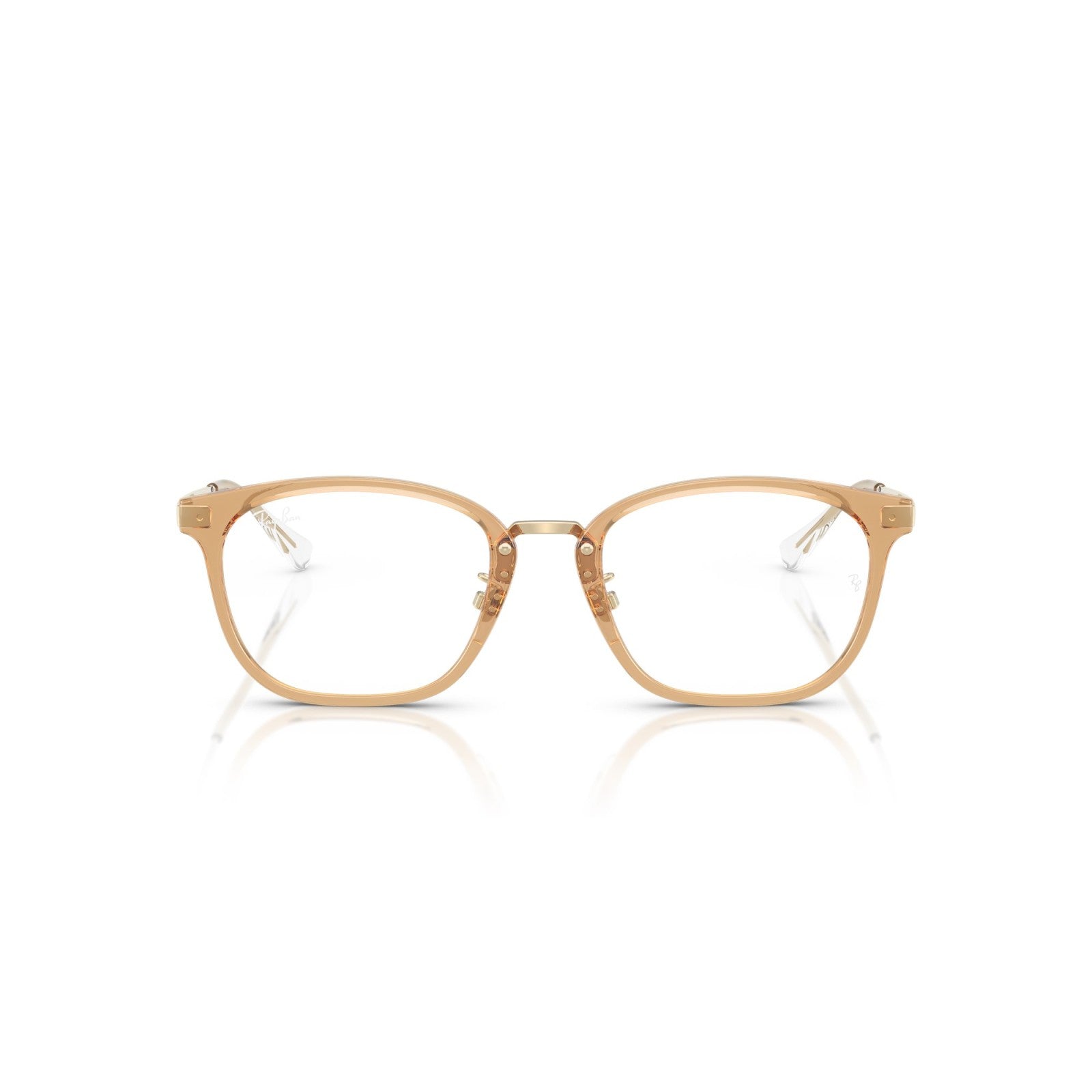 OCCHIALE DA VISTA UNISEX | RAY-BAN RX 7247D - 8473 MARRONE TRASPARENTE SU ORO PALLIDO - CALIBRO 51