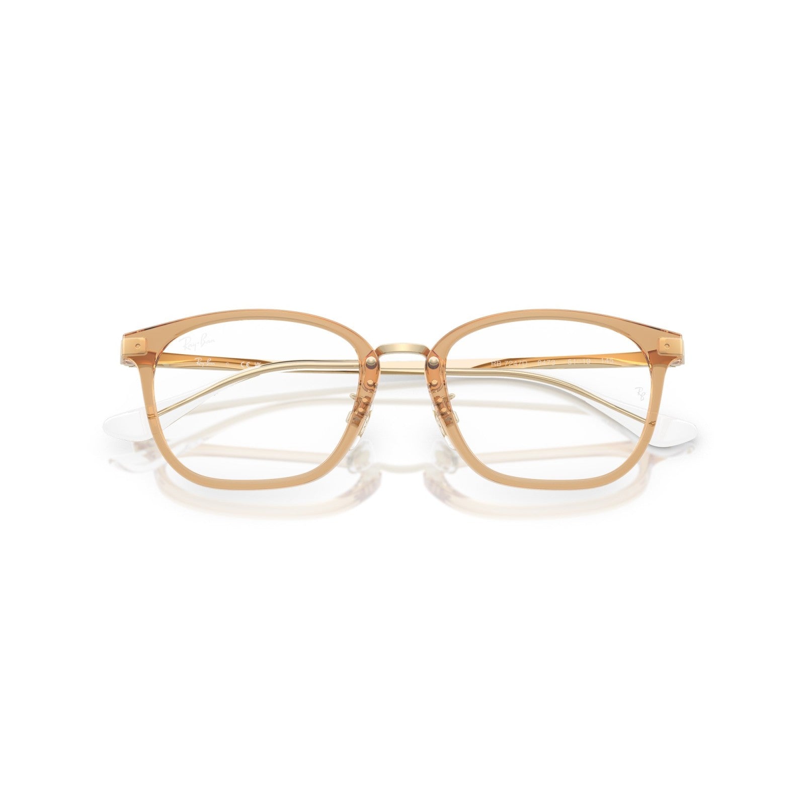 OCCHIALE DA VISTA UNISEX | RAY-BAN RX 7247D - 8473 MARRONE TRASPARENTE SU ORO PALLIDO - CALIBRO 51