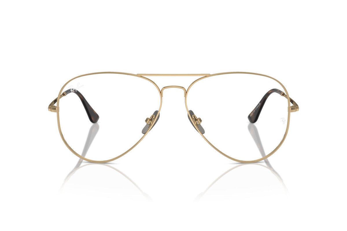 EYEGLASSES RAY-BAN RX 8225V 1220 LIGHT GOLD TITANIUM CALIBER 58 