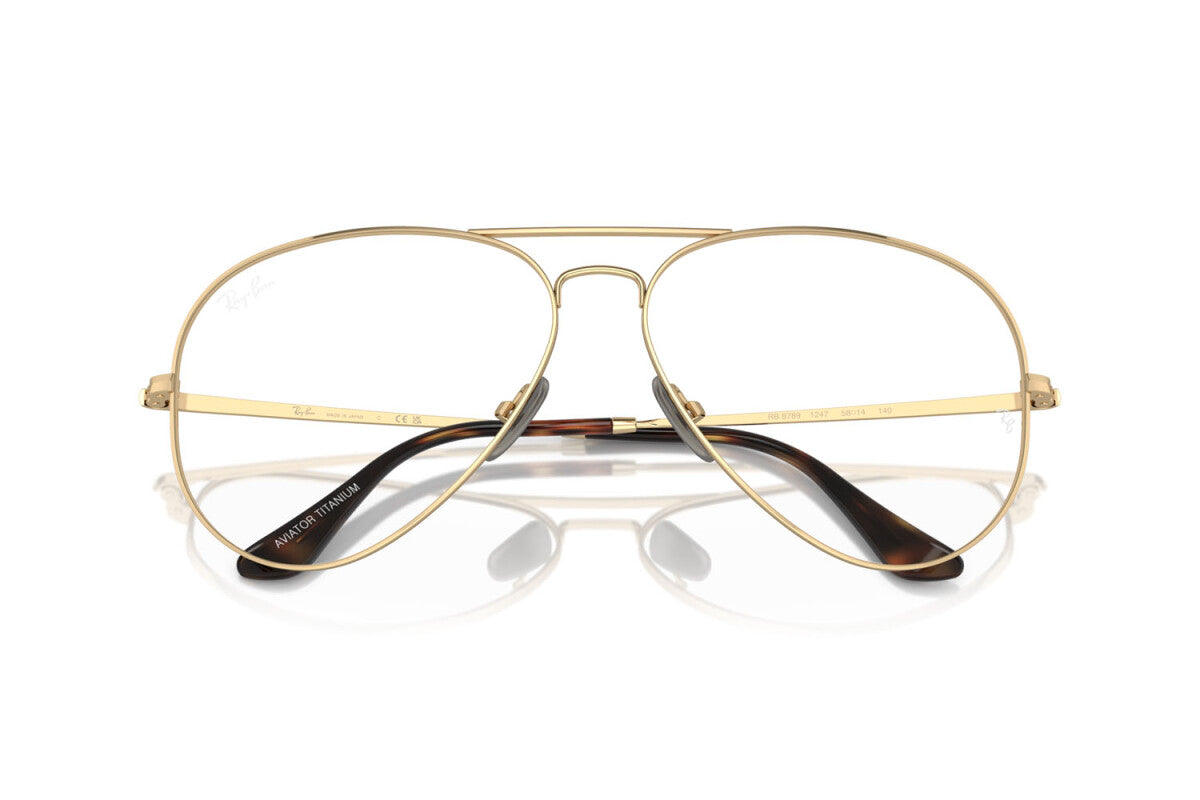 EYEGLASSES RAY-BAN RX 8225V 1220 LIGHT GOLD TITANIUM CALIBER 58 